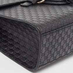 Pre Owned Gucci Black Microguccissima Leather Medium Emily Shoulder Bag