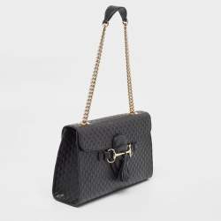 Pre Owned Gucci Black Microguccissima Leather Medium Emily Shoulder Bag