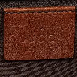 مملوكة مسبقًا حقيبة يد غوتشي سوكي جلد وكانفاس جي جي أسود/ بيج متوسطة 