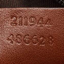 مملوكة مسبقًا حقيبة يد غوتشي سوكي جلد وكانفاس جي جي أسود/ بيج متوسطة 