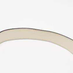 Pre Owned Gucci Off White Leather Small Web Embroidered Sylvie Shoulder Bag