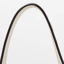 Pre Owned Gucci Off White Leather Small Web Embroidered Sylvie Shoulder Bag