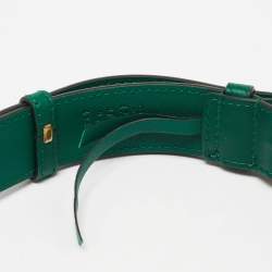 Gucci Green Matelassé Velvet Mini GG Marmont Belt Bag