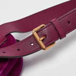 Gucci Purple Matelassé Velvet Mini GG Marmont Belt Bag