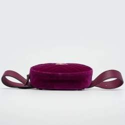 Gucci Purple Matelassé Velvet Mini GG Marmont Belt Bag