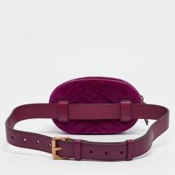 Gucci Purple Matelassé Velvet Mini GG Marmont Belt Bag