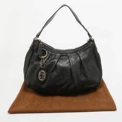 Pre Owned Gucci Black Guccissima Leather Medium Sukey Tote