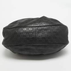 Pre Owned Gucci Black Guccissima Leather Medium Sukey Tote