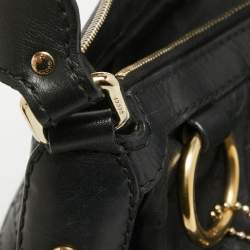 Pre Owned Gucci Black Guccissima Leather Medium Sukey Tote