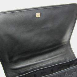 Gucci Black Leather GG Signature Medium Messenger Bag