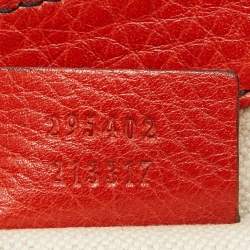 Pre Owned حقيبة كتف غوتشي إيميلي متوسطة جلد أحمر مرجاني