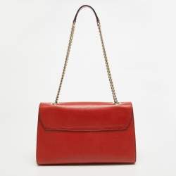 Pre Owned حقيبة كتف غوتشي إيميلي متوسطة جلد أحمر مرجاني