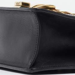 Pre Owned Gucci Black Leather Small Web Sylvie Shoulder Bag