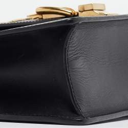 Pre Owned Gucci Black Leather Small Web Sylvie Shoulder Bag