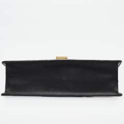 Pre Owned Gucci Black Leather Small Web Sylvie Shoulder Bag