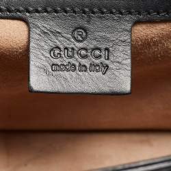 Pre Owned Gucci Black Leather Small Web Sylvie Shoulder Bag