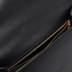 Pre Owned Gucci Black Leather Small Web Sylvie Shoulder Bag