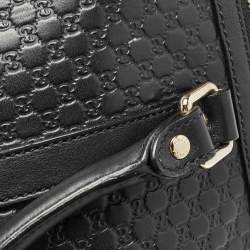 Pre Owned Gucci Black Guccissima Leather Zip Tote