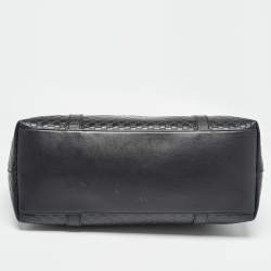 Pre Owned Gucci Black Guccissima Leather Zip Tote