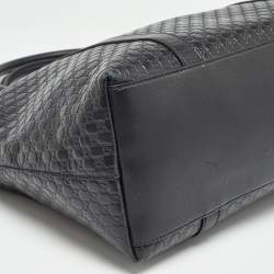 Pre Owned Gucci Black Guccissima Leather Zip Tote