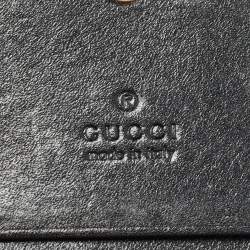 Pre Owned Gucci Black Matelassé Leather GG Marmont Card Case