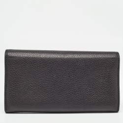 Gucci Black Leather GG Marmont Continental Wallet