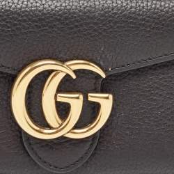 Gucci Black Leather GG Marmont Continental Wallet