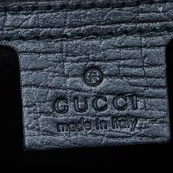 مملوكة مسبقًا Gucci Beige/Black GG Canvas and Leather Bamboo Bullet Satchel