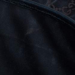 مملوكة مسبقًا Gucci Beige/Black GG Canvas and Leather Bamboo Bullet Satchel