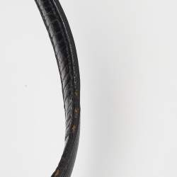 مملوكة مسبقًا Gucci Beige/Black GG Canvas and Leather Bamboo Bullet Satchel