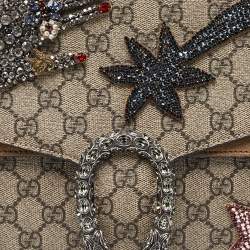 Gucci Beige GG Supreme Canvas and Suede Medium Dionysus Embellished Shoulder Bag