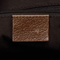 Pre Owned Gucci Brown GG Suede and Leather Boston Bag