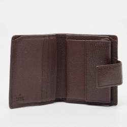 Gucci Beige/Brown GG Canvas and Leather Flap Bifold Wallet