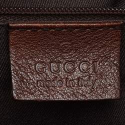 Gucci Brown GG Canvas and Leather Satchel