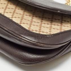 Pre Owned Gucci Beige/Brown Diamante Canvas and Leather GG Chain Shoulder Bag
