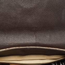 Pre Owned Gucci Beige/Brown Diamante Canvas and Leather GG Chain Shoulder Bag