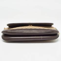 Pre Owned Gucci Beige/Brown Diamante Canvas and Leather GG Chain Shoulder Bag