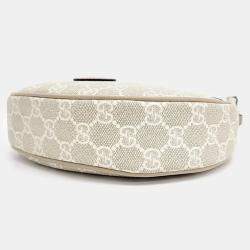 Gucci Beige GG Canvas Mini Half Moon Shoulder Bag
