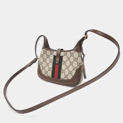 Pre Owned Gucci Beige GG Canvas Jackie 1961 Mini Hobo Bag