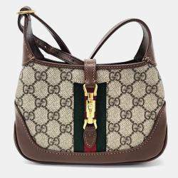 Pre Owned Gucci Beige GG Canvas Jackie 1961 Mini Hobo Bag