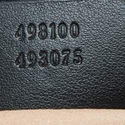 Pre Owned Gucci Black Matelassé Leather Small GG Marmont Top Handle Bag
