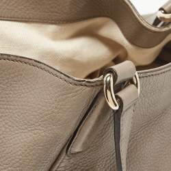 Pre Owned Gucci Grey Pebbled Leather Medium Soho Shoulder Bag