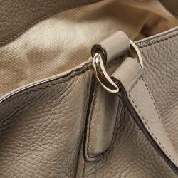 Pre Owned Gucci Grey Pebbled Leather Medium Soho Shoulder Bag