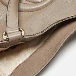 Pre Owned Gucci Grey Pebbled Leather Medium Soho Shoulder Bag