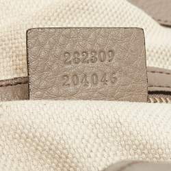 Pre Owned Gucci Grey Pebbled Leather Medium Soho Shoulder Bag