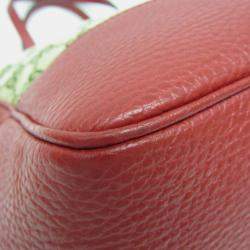 Gucci Red/Beige Leather GG Canvas Medium Bree Tote
