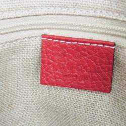 Gucci Red/Beige Leather GG Canvas Medium Bree Tote