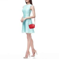Pre Owned Gucci Red Leather Soho Crossbody Bag