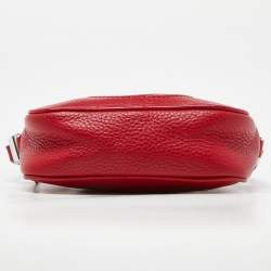 Pre Owned Gucci Red Leather Soho Crossbody Bag