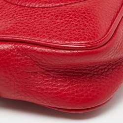 Pre Owned Gucci Red Leather Soho Crossbody Bag